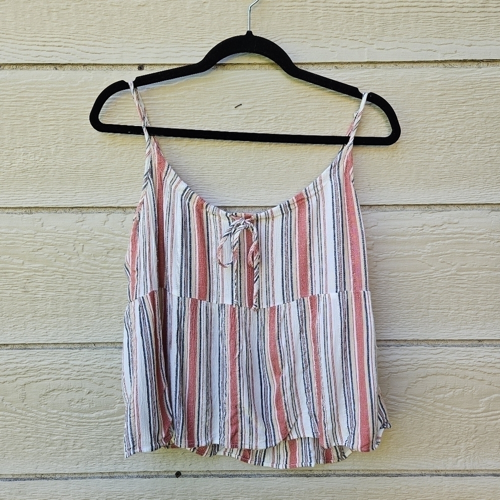 American Eagle lightweight striped cropped babydoll tank size medium